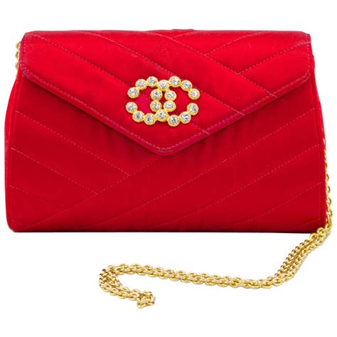 chanel red bag vintage|Vintage Chanel evening bag.